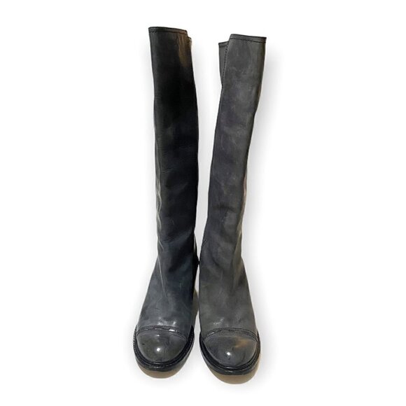 Chloe boots Grey Leather Knee High Mid heel boot, Size 39.5 EU - Picture 4 of 14
